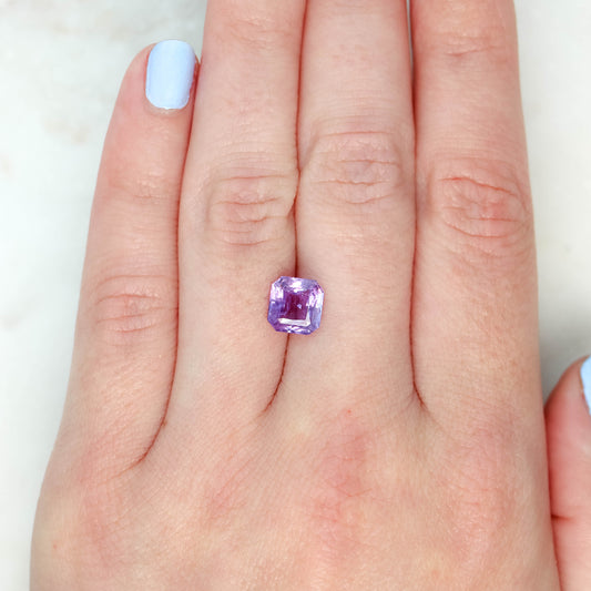 2.60 Carat Purple Asscher Cut Sapphire for Custom Work - Inventory Code PAS260 - Midwinter Co. Alternative Bridal Rings and Modern Fine Jewelry