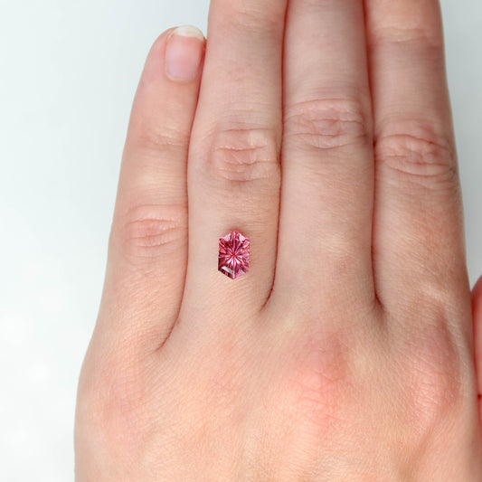1.28 Carat Hexagon Fantasy Cut Pink Tourmaline for Custom Work - Inventory Code PHT128 - Midwinter Co. Alternative Bridal Rings and Modern Fine Jewelry