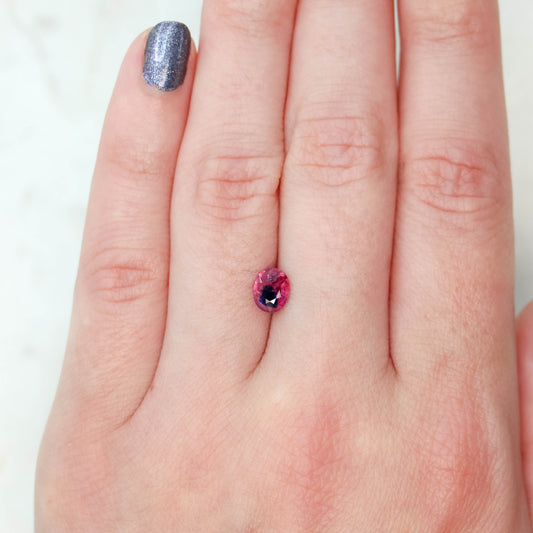 0.93 Carat Bicolor Pink and Purple Oval Sapphire for Custom Work - Inventory Code PPOS093 - Midwinter Co. Alternative Bridal Rings and Modern Fine Jewelry