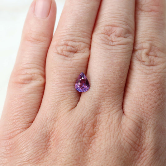 1.45 Carat Purple Pear Sapphire for Custom Work - Inventory Code PPS145 - Midwinter Co. Alternative Bridal Rings and Modern Fine Jewelry