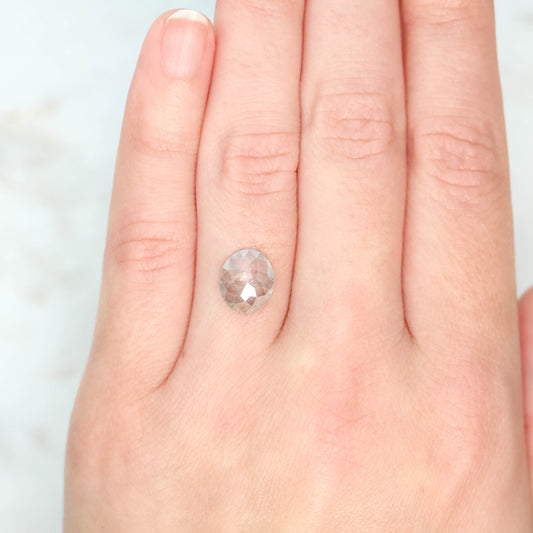 1.66 Carat Light Gray Oval Salt and Pepper Diamond for Custom Work - Inventory Code RO166 - Midwinter Co. Alternative Bridal Rings and Modern Fine Jewelry