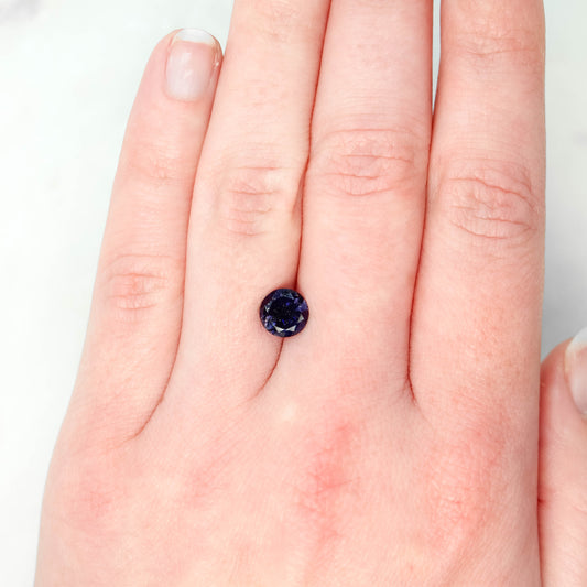 0.91 Carat Round Purple Iolite for Custom Work - Inventory Code RPI091 - Midwinter Co. Alternative Bridal Rings and Modern Fine Jewelry