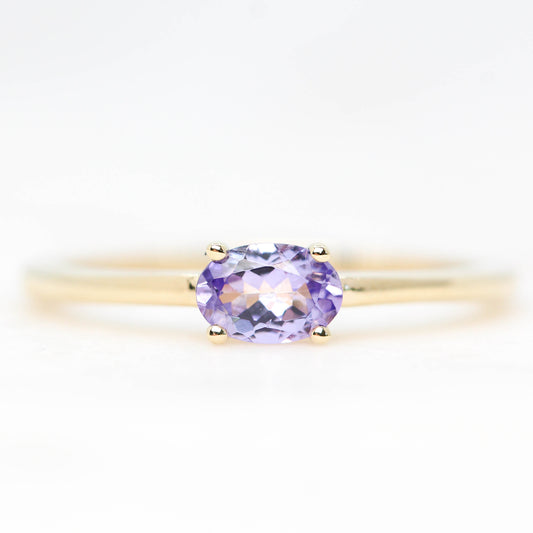 Ruthie Ring with a 0.44 Carat Oval Tanzanite in 14k Yellow Gold - Ready to Size and Ship - Midwinter Co. Alternative Bridal Rings and Modern Fine Jewelry