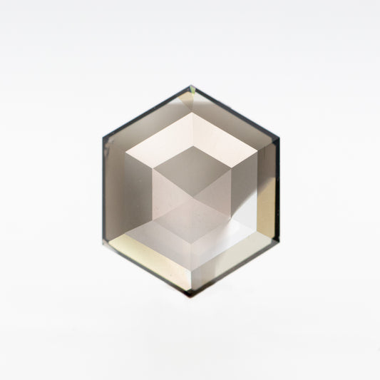 1.11 Carat Smoky Black Hexagon Salt and Pepper Diamond for Custom Work - Inventory Code SBH111 - Midwinter Co. Alternative Bridal Rings and Modern Fine Jewelry