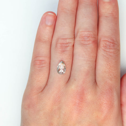 2.00 Carat Gray Pear Salt and Pepper Diamond for Custom Work - Inventory Code SCP200 - Midwinter Co. Alternative Bridal Rings and Modern Fine Jewelry