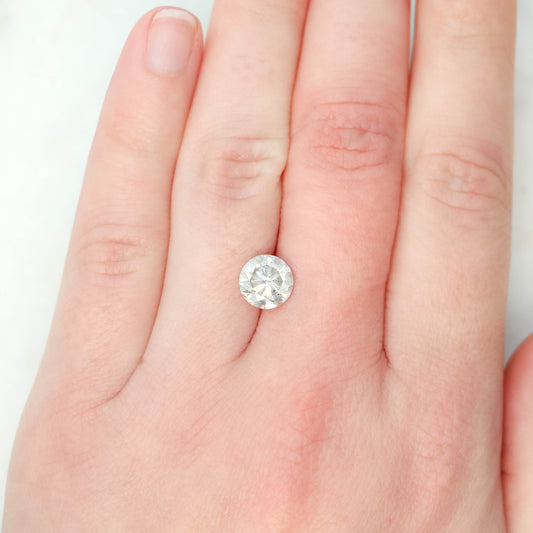 2.13 Carat IGL Certified Round Silver Salt and Pepper Diamond for Custom Work - Inventory Code SCR213 - Midwinter Co. Alternative Bridal Rings and Modern Fine Jewelry