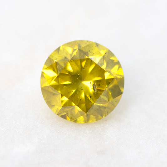 0.54 Carat Round Yellow Salt and Pepper Diamond for Custom Work - Inventory Code SCYR054 - Midwinter Co. Alternative Bridal Rings and Modern Fine Jewelry