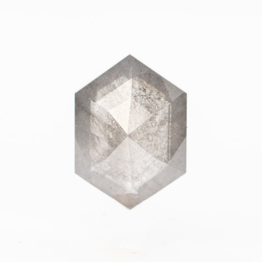 1.54 Carat Gray Hexagon Salt and Pepper Diamond for Custom Work - Inventory Code SGH154 - Midwinter Co. Alternative Bridal Rings and Modern Fine Jewelry