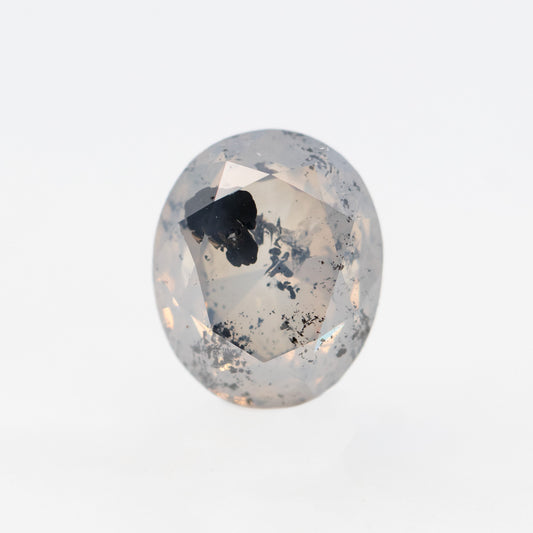 2.34 Carat Slightly Opalescent Oval Salt and Pepper Diamond for Custom Work - Inventory Code SGO234 - Midwinter Co. Alternative Bridal Rings and Modern Fine Jewelry