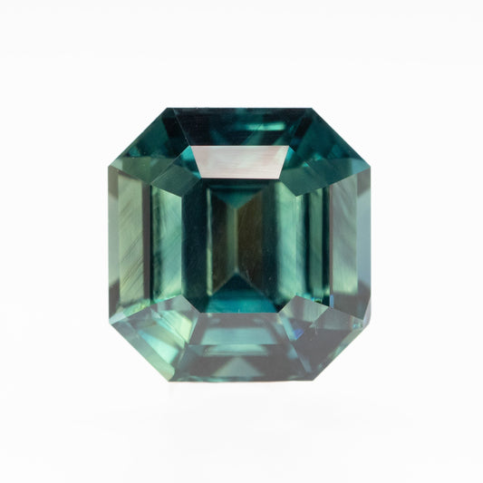 CAELEN (J) 3.18 Carat Teal Asscher Cut Sapphire for Custom Work - Inventory Code TAS318 - Midwinter Co. Alternative Bridal Rings and Modern Fine Jewelry