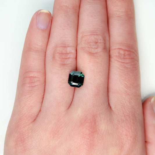 CAELEN (J) 3.18 Carat Teal Asscher Cut Sapphire for Custom Work - Inventory Code TAS318 - Midwinter Co. Alternative Bridal Rings and Modern Fine Jewelry