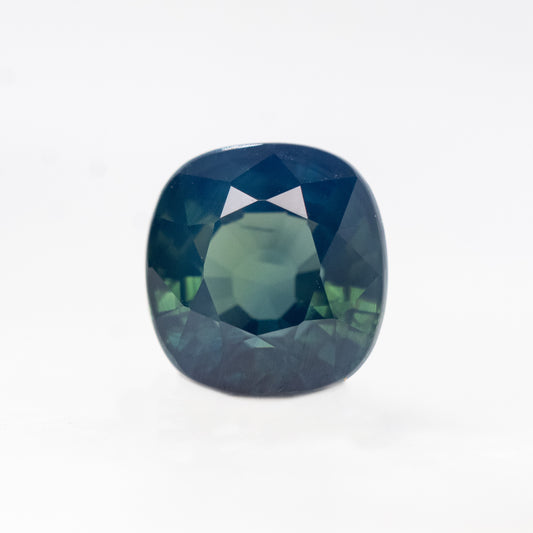1.25 Carat Dark Teal Cushion Sapphire for Custom Work - Inventory Code TCS125 - Midwinter Co. Alternative Bridal Rings and Modern Fine Jewelry