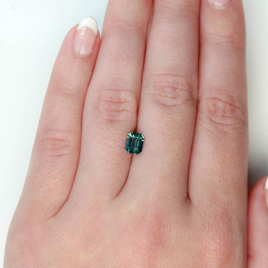 1.14 Carat Teal Emerald Cut Sapphire for Custom Work - Inventory Code TECS114 - Midwinter Co. Alternative Bridal Rings and Modern Fine Jewelry