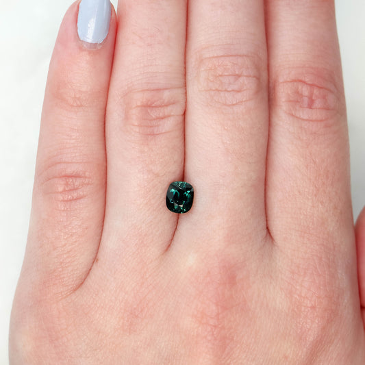 1.27 Carat Teal Elongated Cushion Sapphire for Custom Work - Inventory Code TECS127 - Midwinter Co. Alternative Bridal Rings and Modern Fine Jewelry