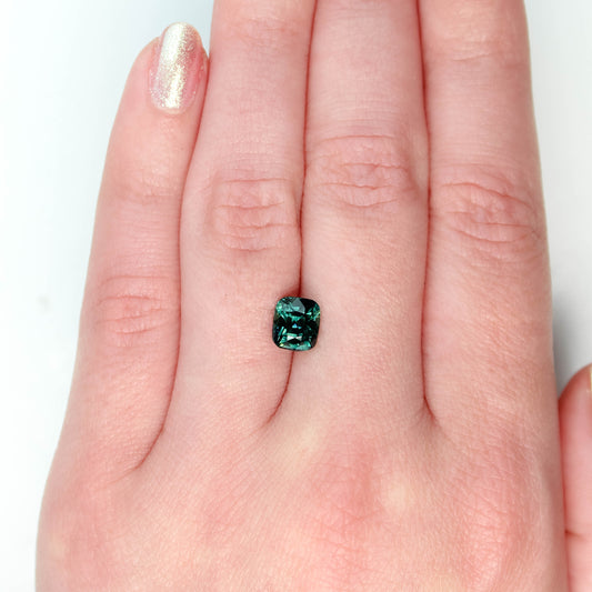 2.02 Carat Teal Elongated Cushion Sapphire for Custom Work - Inventory Code TECS202 - Midwinter Co. Alternative Bridal Rings and Modern Fine Jewelry