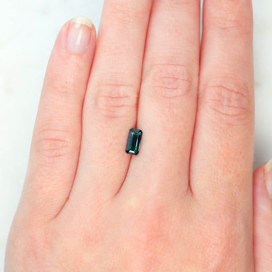 1.10 Carat Teal Emerald Cut Sapphire for Custom Work - Inventory Code TES110 - Midwinter Co. Alternative Bridal Rings and Modern Fine Jewelry