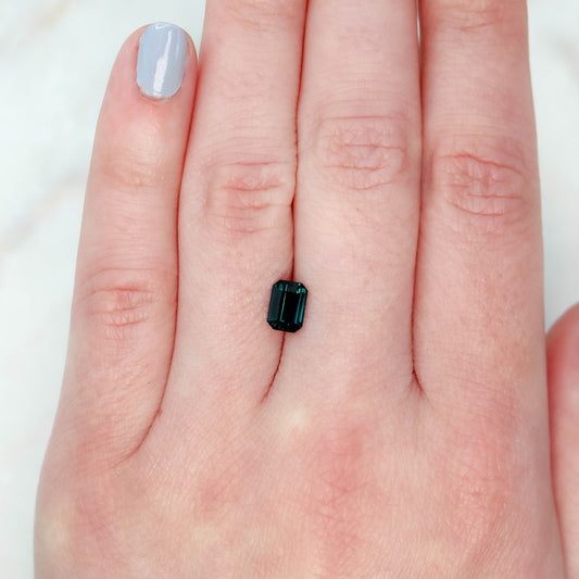 1.28 Carat Emerald Cut Teal Sapphire for Custom Work - Inventory Code TES128 - Midwinter Co. Alternative Bridal Rings and Modern Fine Jewelry