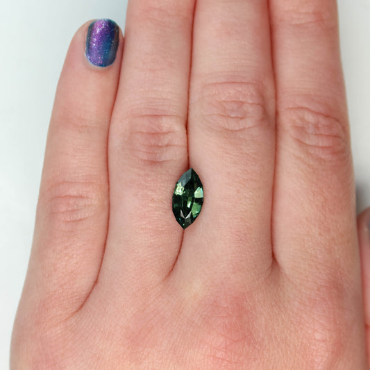 2.51 Carat Teal Green Marquise Sapphire for Custom Work - Inventory Code TGMS251 - Midwinter Co. Alternative Bridal Rings and Modern Fine Jewelry