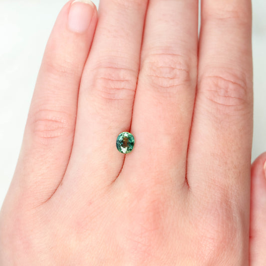 1.00 Carat Teal Green Oval Sapphire for Custom Work - Inventory Code TGOS100 - Midwinter Co. Alternative Bridal Rings and Modern Fine Jewelry