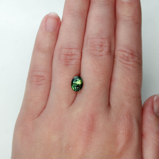 2.52 Carat Teal Green Oval Sapphire for Custom Work - Inventory Code TGOS252