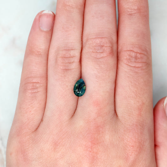 1.89 Carat Teal Green Pear Sapphire for Custom Work - Inventory Code TGPS189 - Midwinter Co. Alternative Bridal Rings and Modern Fine Jewelry