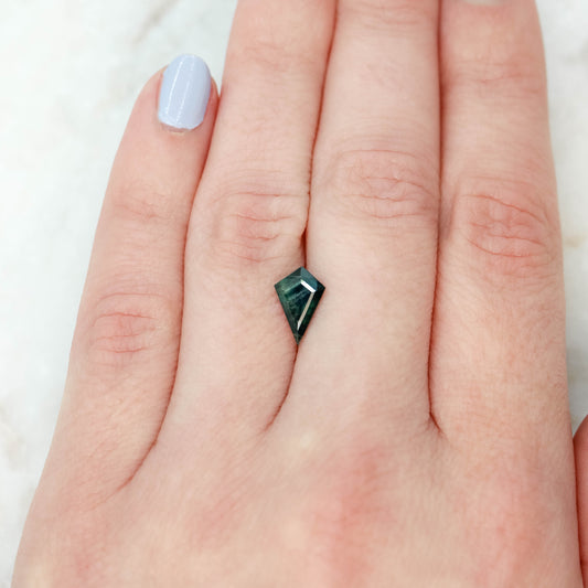 1.19 Carat Australian Teal Kite Sapphire for Custom Work - Inventory Code TKS119 - Midwinter Co. Alternative Bridal Rings and Modern Fine Jewelry