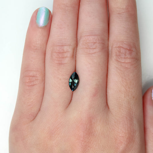 1.69 Carat Teal Blue Marquise Sapphire for Custom Work - Inventory Code TMS169 - Midwinter Co. Alternative Bridal Rings and Modern Fine Jewelry