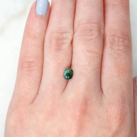 1.23 Carat Teal Oval Sapphire for Custom Work - Inventory Code TOS123b - Midwinter Co. Alternative Bridal Rings and Modern Fine Jewelry