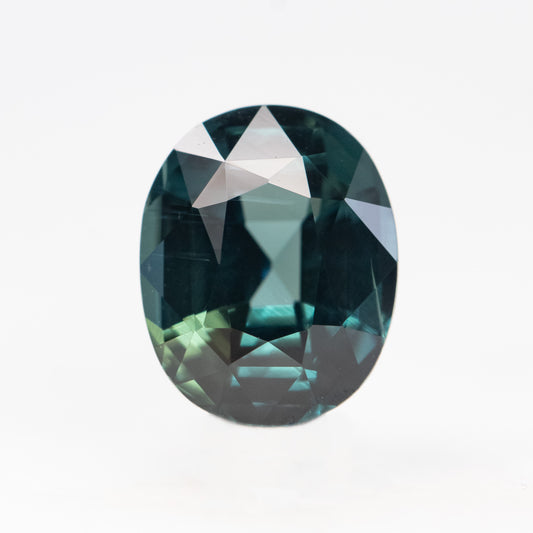 2.16 Carat Teal Blue Oval Sapphire for Custom Work - Inventory Code TOS216 - Midwinter Co. Alternative Bridal Rings and Modern Fine Jewelry