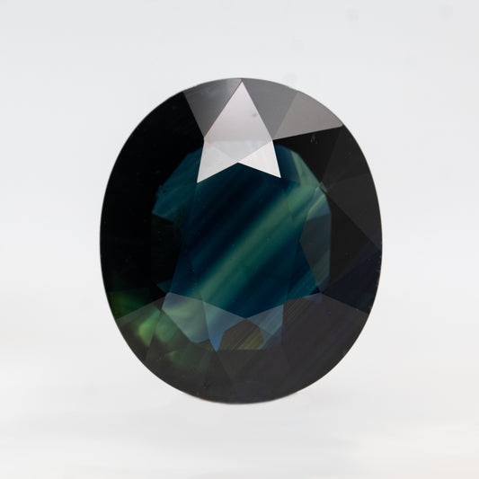6.15 Carat Dark Teal Oval Sapphire for Custom Work - Inventory Code TOS615 - Midwinter Co. Alternative Bridal Rings and Modern Fine Jewelry