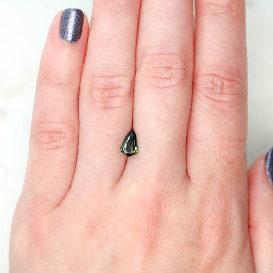 0.79 Carat Teal Shield Sapphire for Custom Work - Inventory Code TSS079 - Midwinter Co. Alternative Bridal Rings and Modern Fine Jewelry