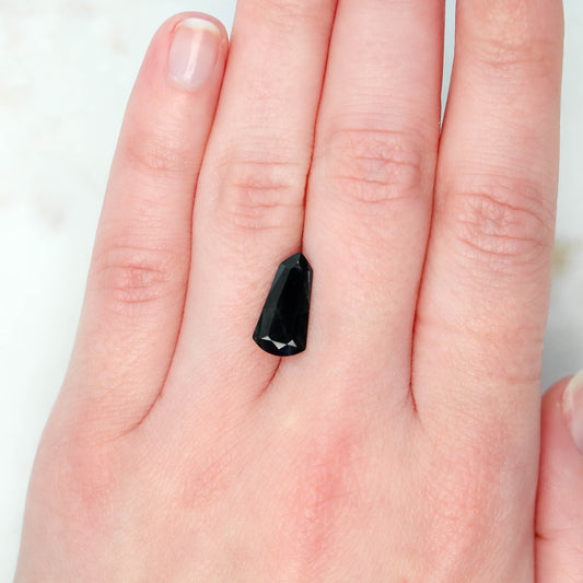 3.51 Carat Dark Teal Fancy Cut Shield Sapphire for Custom Work - Inventory Code TSS351 - Midwinter Co. Alternative Bridal Rings and Modern Fine Jewelry