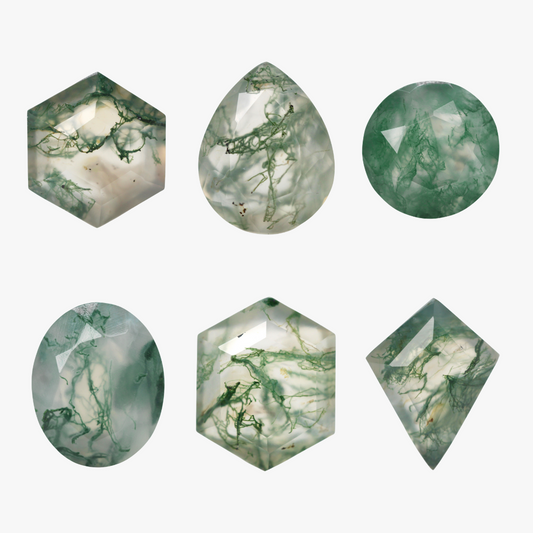 Moss Agate in the Shape of Your Choice for Custom Work - Inventory Code MA200 - Midwinter Co. Alternative Bridal Rings and Modern Fine Jewelry