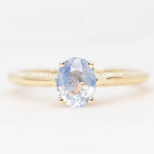 Vivienne Ring with a 1.25 Carat Light Blue Oval Ceylon Sapphire in 14k Yellow Gold - Ready to Size and Ship - Midwinter Co. Alternative Bridal Rings and Modern Fine Jewelry