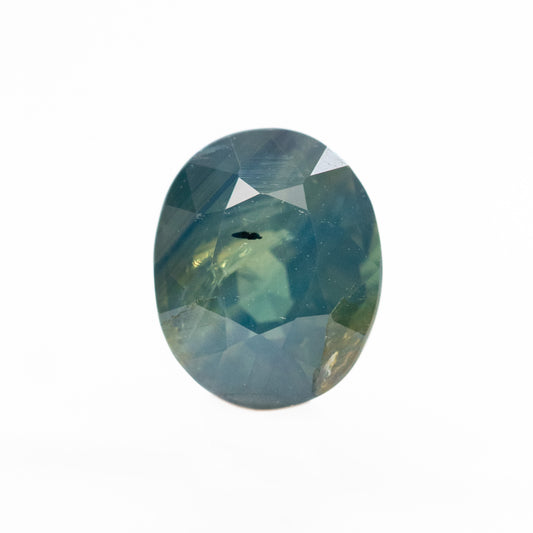 1.05 Carat Warm Teal Oval Sapphire for Custom Work - Inventory Code WTOS105 - Midwinter Co. Alternative Bridal Rings and Modern Fine Jewelry