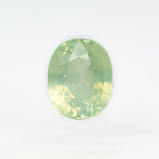 1.03 Carat Light Yellow-Green Oval Sapphire for Custom Work - Inventory Code YGOS103 - Midwinter Co. Alternative Bridal Rings and Modern Fine Jewelry