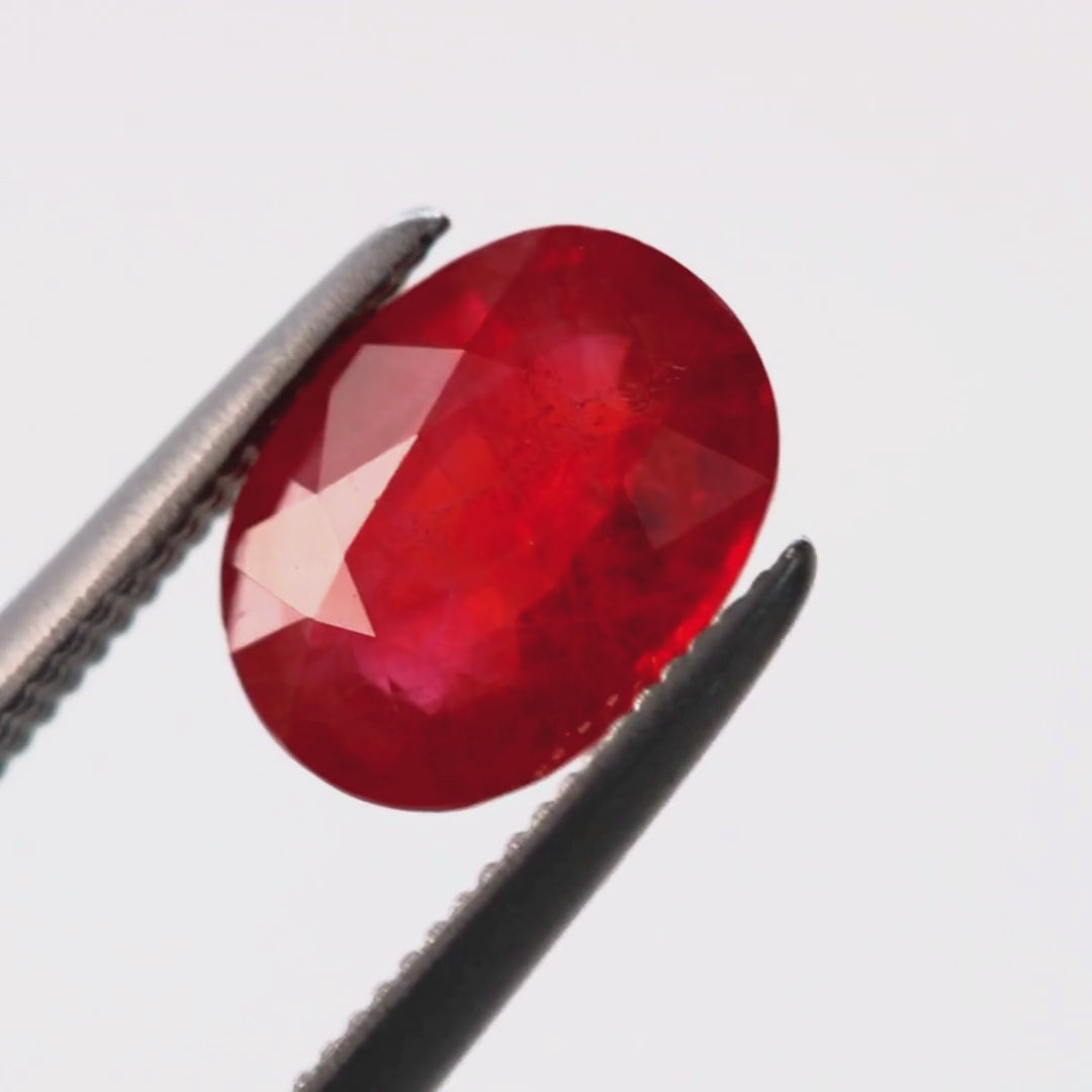 1.62 Carat Red Oval Sapphire for Custom Work - Inventory Code ROS162
