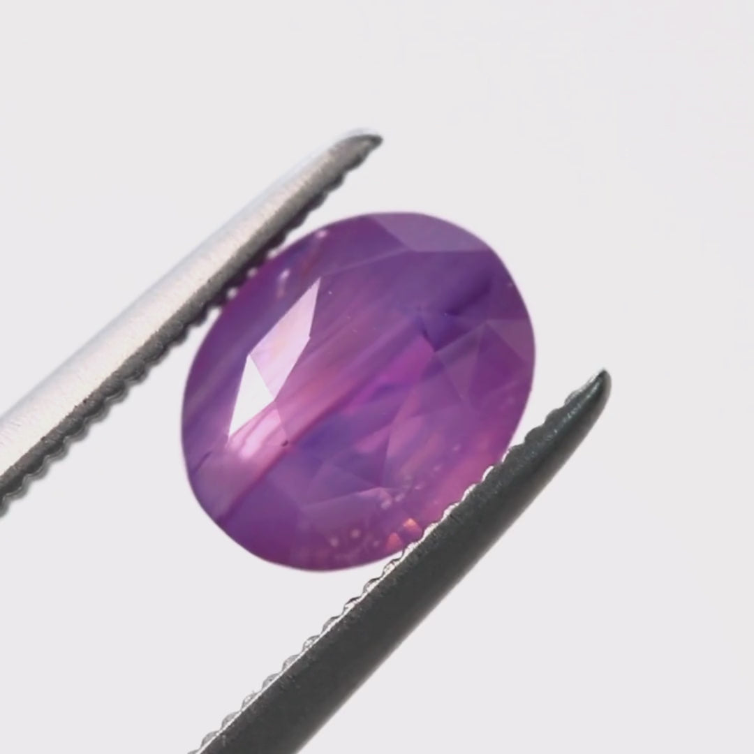 1.50 Carat Pink & Purple Oval Sapphire for Custom Work - Inventory Code PPOS150