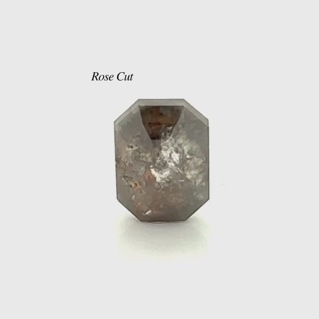 4.43 Carat Emerald Cut Dark and Stormy Gray Salt and Pepper Diamond for Custom Work - Inventory Code DSE443