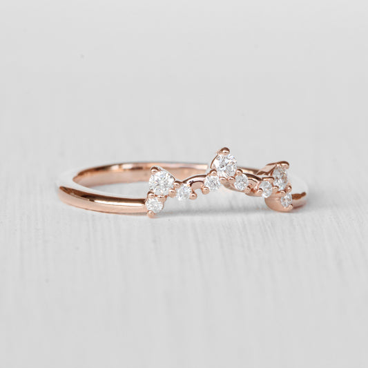 Ari - Contoured Diamond Wedding Stacking Band - Made to Order - Midwinter Co. Alternative Bridal Rings and Modern Fine Jewelry