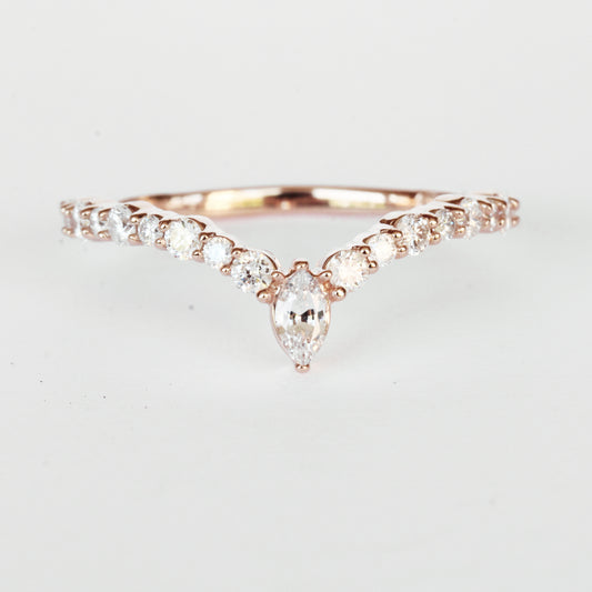 Aspen V-Contoured Stackable Wedding Band - Made to Order - Midwinter Co. Alternative Bridal Rings and Modern Fine Jewelry