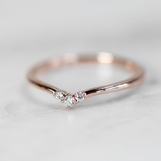 Emmie Contour Point Diamond Wedding Band - Midwinter Co. Alternative Bridal Rings and Modern Fine Jewelry