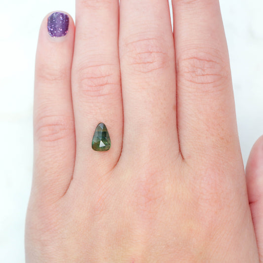 1.78 Carat Green and Teal Pear Sapphire for Custom Work - Inventory Code PTPS178 - Midwinter Co. Alternative Bridal Rings and Modern Fine Jewelry