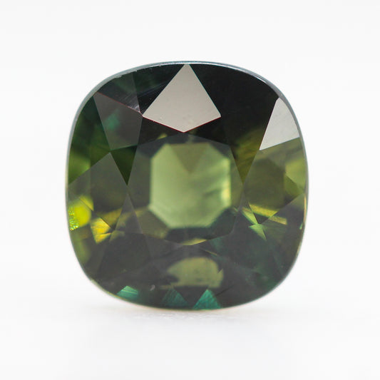 3.02 Carat Green Cushion Cut Sapphire for Custom Work - Inventory Code GCS302 - Midwinter Co. Alternative Bridal Rings and Modern Fine Jewelry