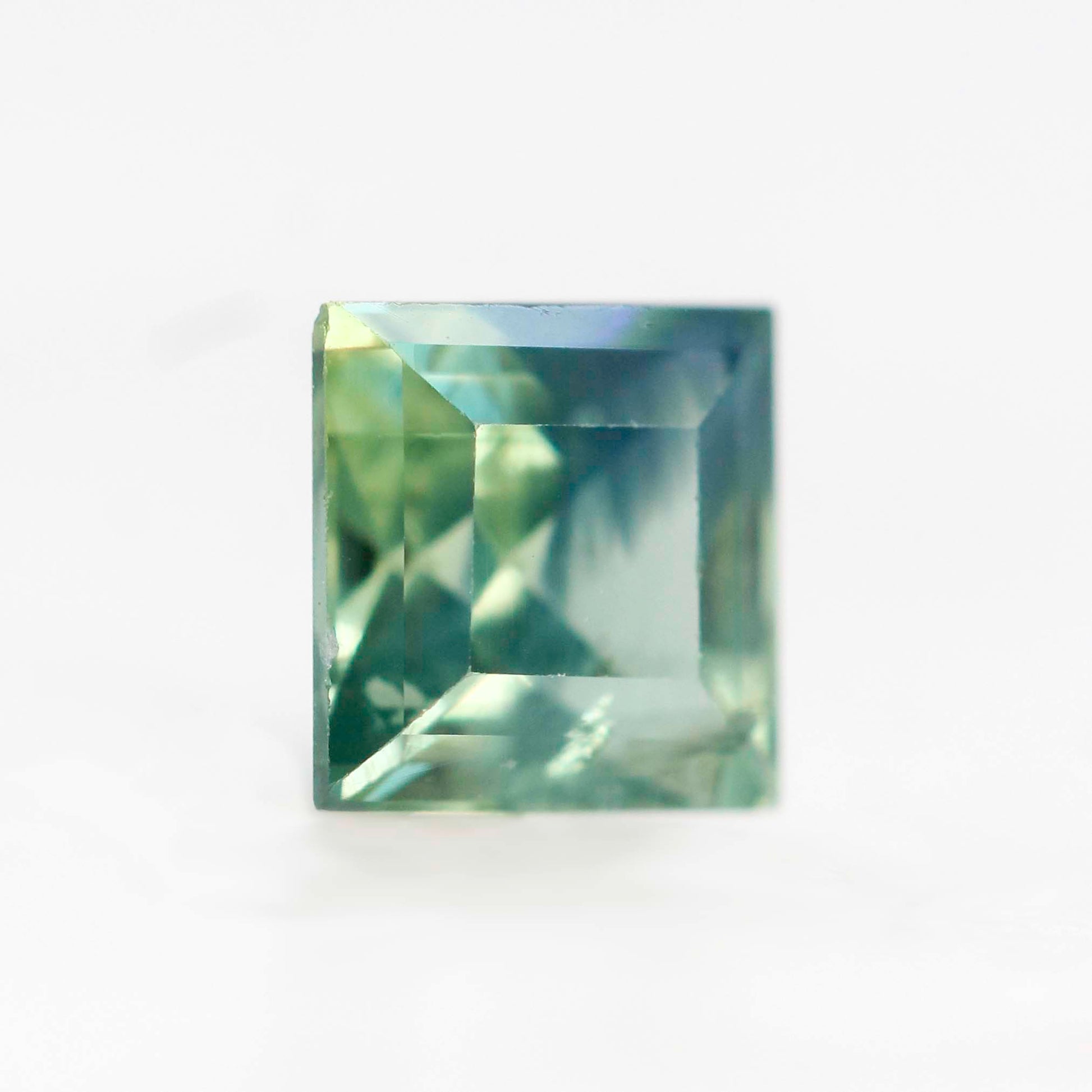 1.21 Carat Bicolor Green Princess Cut Sapphire for Custom Work - Inventory Code GPS121 - Midwinter Co. Alternative Bridal Rings and Modern Fine Jewelry