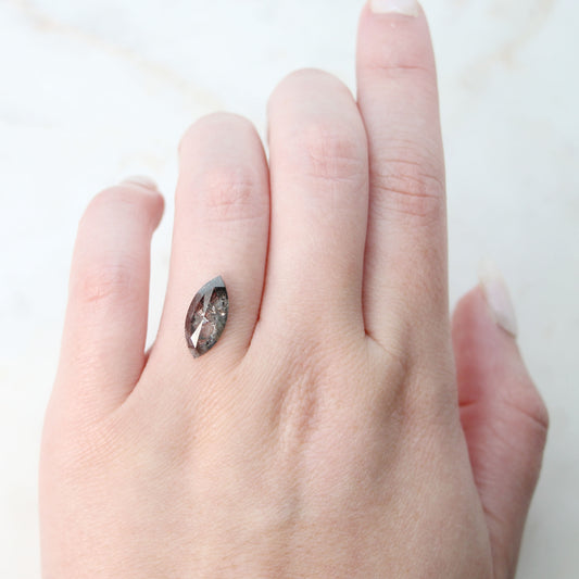 3.40 Carat Rose or Brilliant Cut Dark Marquise Celestial Diamond for Custom Work - Inventory Code DCM340 - Midwinter Co. Alternative Bridal Rings and Modern Fine Jewelry