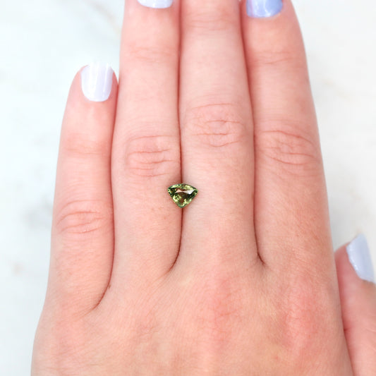 1.02 Carat Green Trillion Cut Sapphire for Custom Work - Inventory Code GTS102 - Midwinter Co. Alternative Bridal Rings and Modern Fine Jewelry