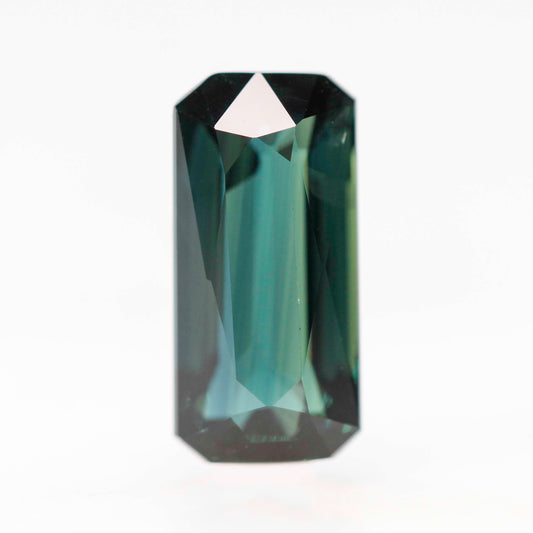 3.39 Carat Teal Elongated Emerald Cut Sapphire for Custom Work - Inventory Code TAS339 - Midwinter Co. Alternative Bridal Rings and Modern Fine Jewelry