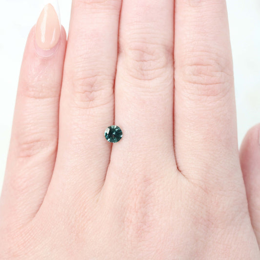 5mm Round Teal Montana Sapphire for Custom Work - Inventory Code TRMS057 - Midwinter Co. Alternative Bridal Rings and Modern Fine Jewelry