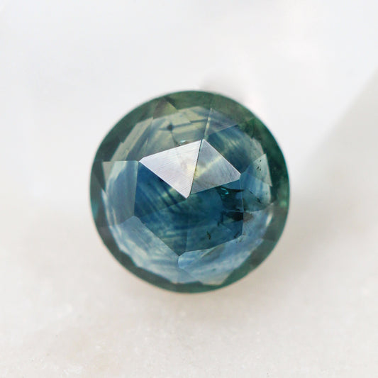 6mm Round Blue-Green Montana Sapphire for Custom Work - Inventory Code BRMS106 - Midwinter Co. Alternative Bridal Rings and Modern Fine Jewelry